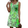 Fashion Finger And Floral Women Mini Dresses Summer Sleeveless 3D Printed Street Trend Ladies Dress Casual Dress