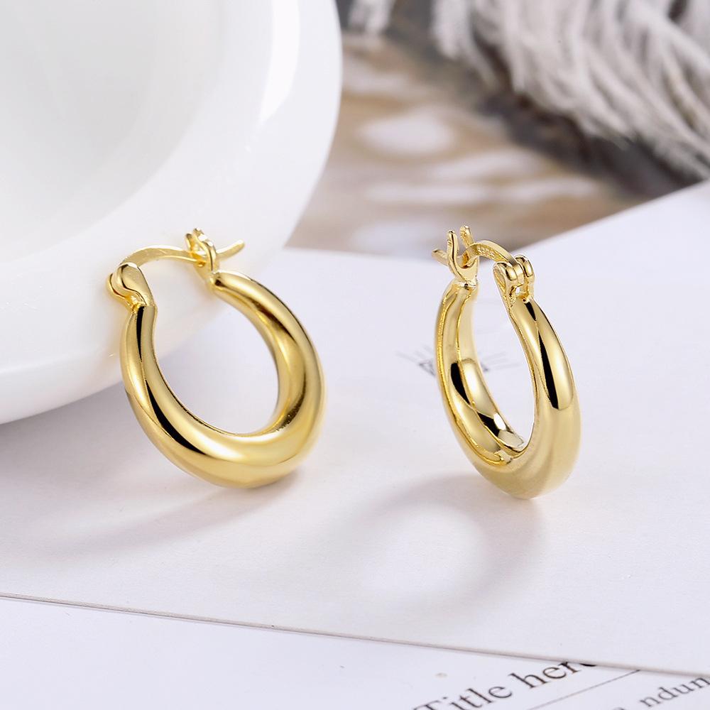 Glänzende runde Damenohrringe, Temperament, All-Match-Schmuck