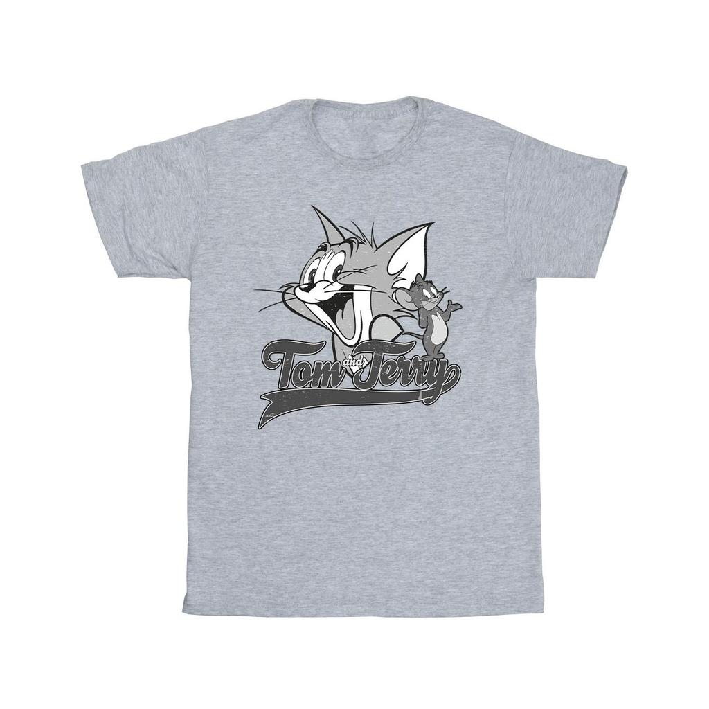Tom And Jerry Mens Greyscale Square T-Shirt
