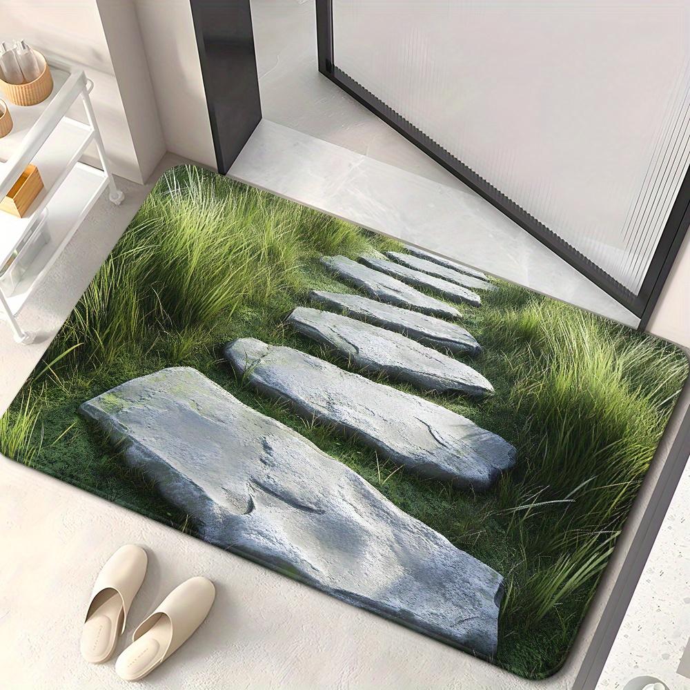 

Microfiber Bath Mat Non Slip Flagstone Road HD Print, Absorbent Quick Dry Floor Rug for Bathroom Bedroom Entrance Camping Yoga 40x60cm