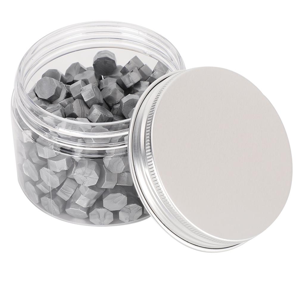 200Pcs Sealing Wax Octagon Seal Pearlescent Suit Bottle Packing for Envelopes Documents Wedding InvitationSilver