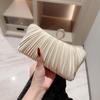 Sac de soirée élégant en satin pour femme Pochette plissée Sac à main de mariage Sac fourre-tout formel Pochette de soirée et de bal avec strass pour mariage, Mariée