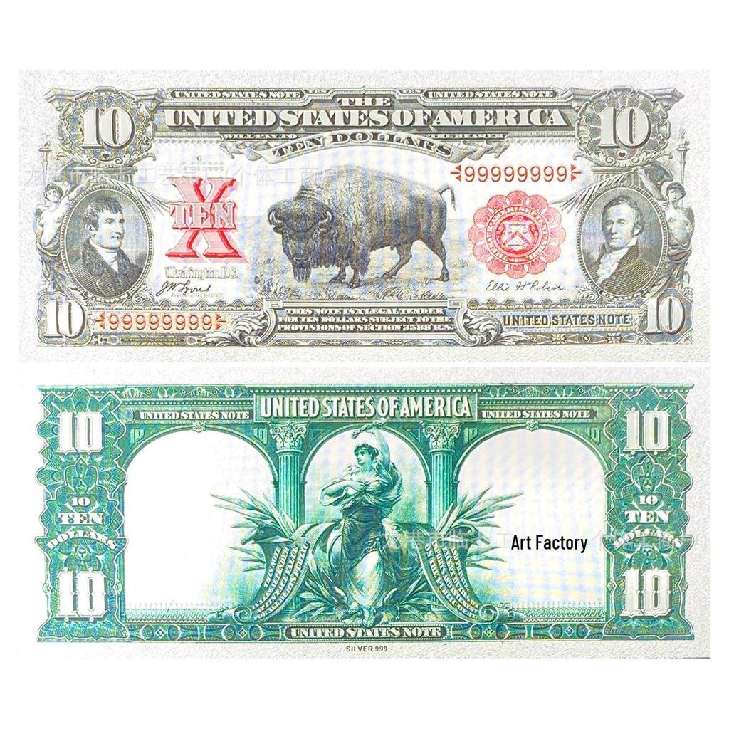 Creative Silver PET US Dollar Commemorative Banknote Bookmark for Theme Parties and Card Collections