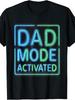 Dad Mode Activated FatherS Day TShirt Retro Round Neck Printed Tee Machine Washable Suitable For Daily Commute And Outdoor Activities