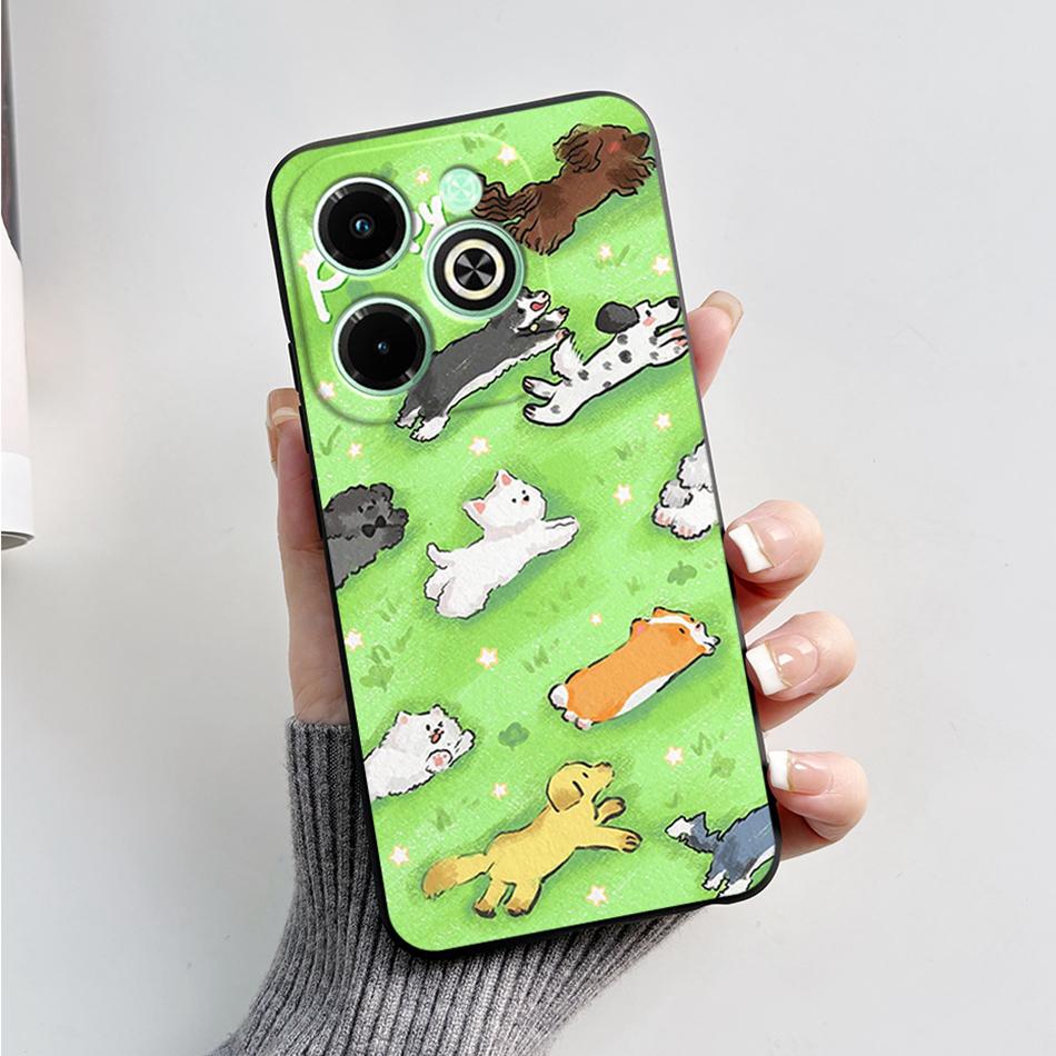 For Infinix Hot 40i Case Hot40i Fashion Marble Black Silicone Soft Phone Case For Infinix Hot 40i 40 i X6528B Back Cover Fundas