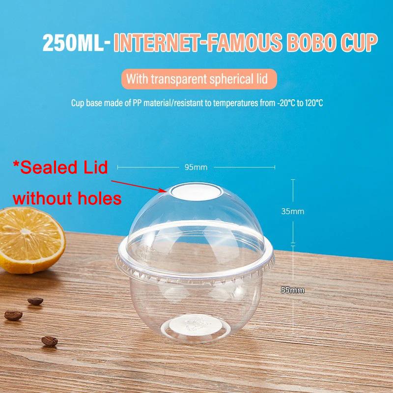 250/360/500ml Disposable Salad Cups Transparent Plastic Dessert Cups Container With Dome Lids For Ice Cream Cupcake Coffee Party