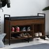 VidaXL Shoe Bench, Storage Bench with Seat, Shoe Rack with Cushion, Modern, Brown Oak 835211