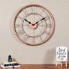 Round Decorative Wall Clock Roman Numeral Vintage Rustic Style Modern Transparent Home Décor Watch Ideal for Living Room Home Office Analog Iron Clock