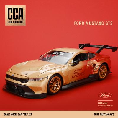 AAANU1 1/24 Scale Ford Mustang GT3 Die-Cast Alloy Car Model Sports Car with Sound and Light Toy Car, New Year's Gift for Children