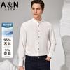 [95% Tencel&Linen] Simple and Luxury Door Collar Shirt Men's Long Sleeve Fashion Casual Breathable Shirt