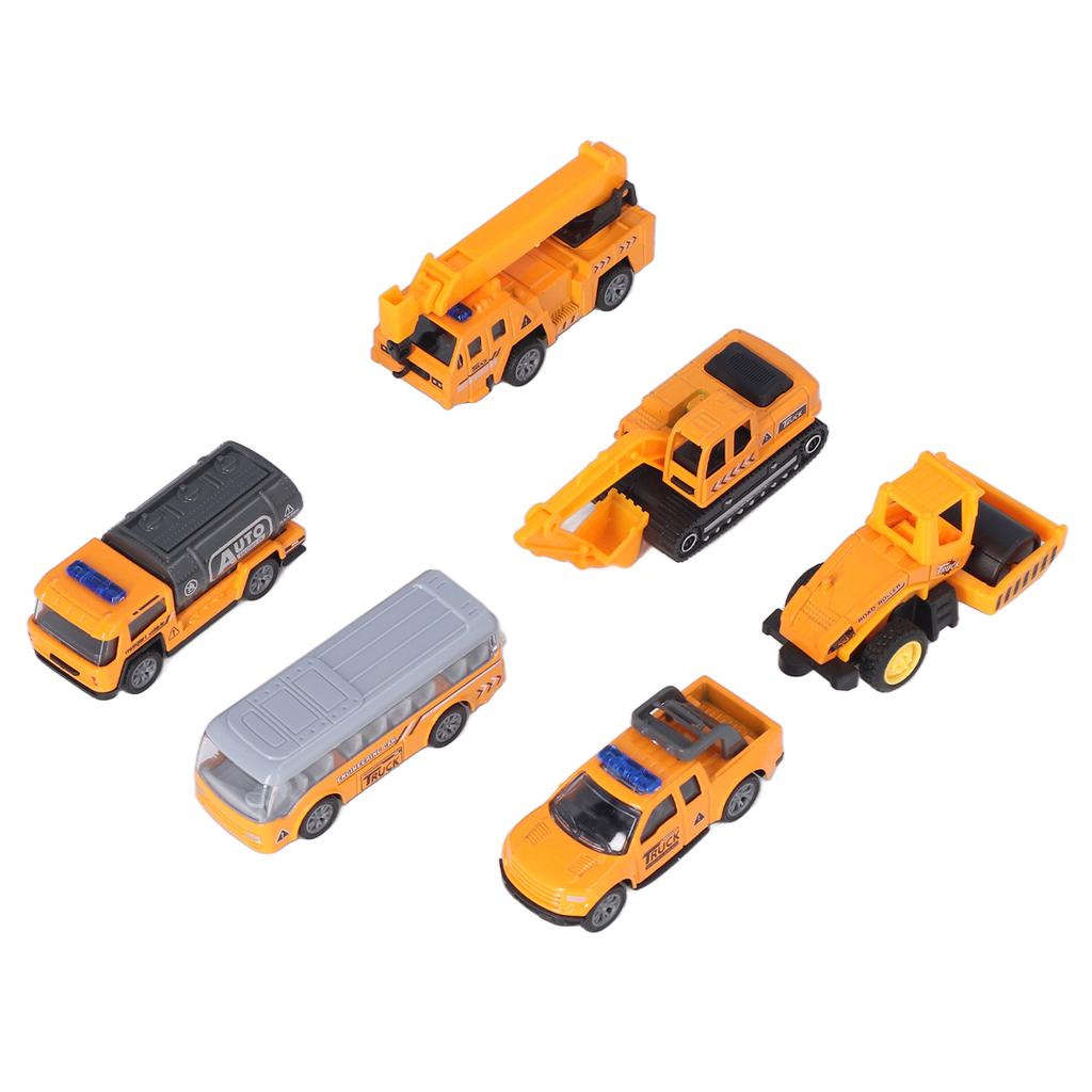 1:64 6pcs Alloy Engineering Vehicle Toys Slide Rotatable Portable Heavy Duty Transport Vehicle Toys for Kids Children