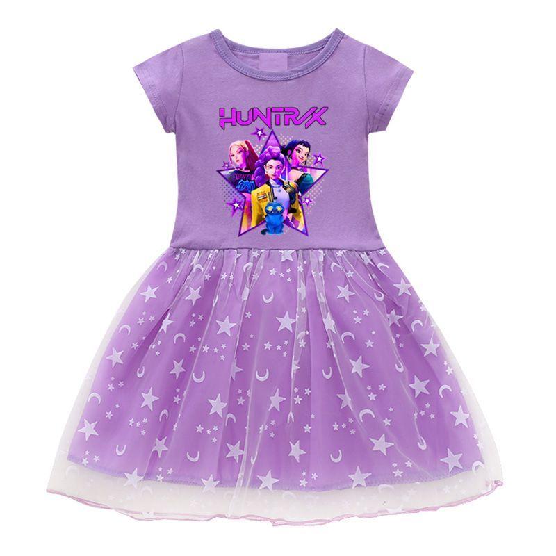 

Детское милое платье для охоты на ведьм в стиле K-pop, летнее платье принцессы для девочки 110 фиолетовый