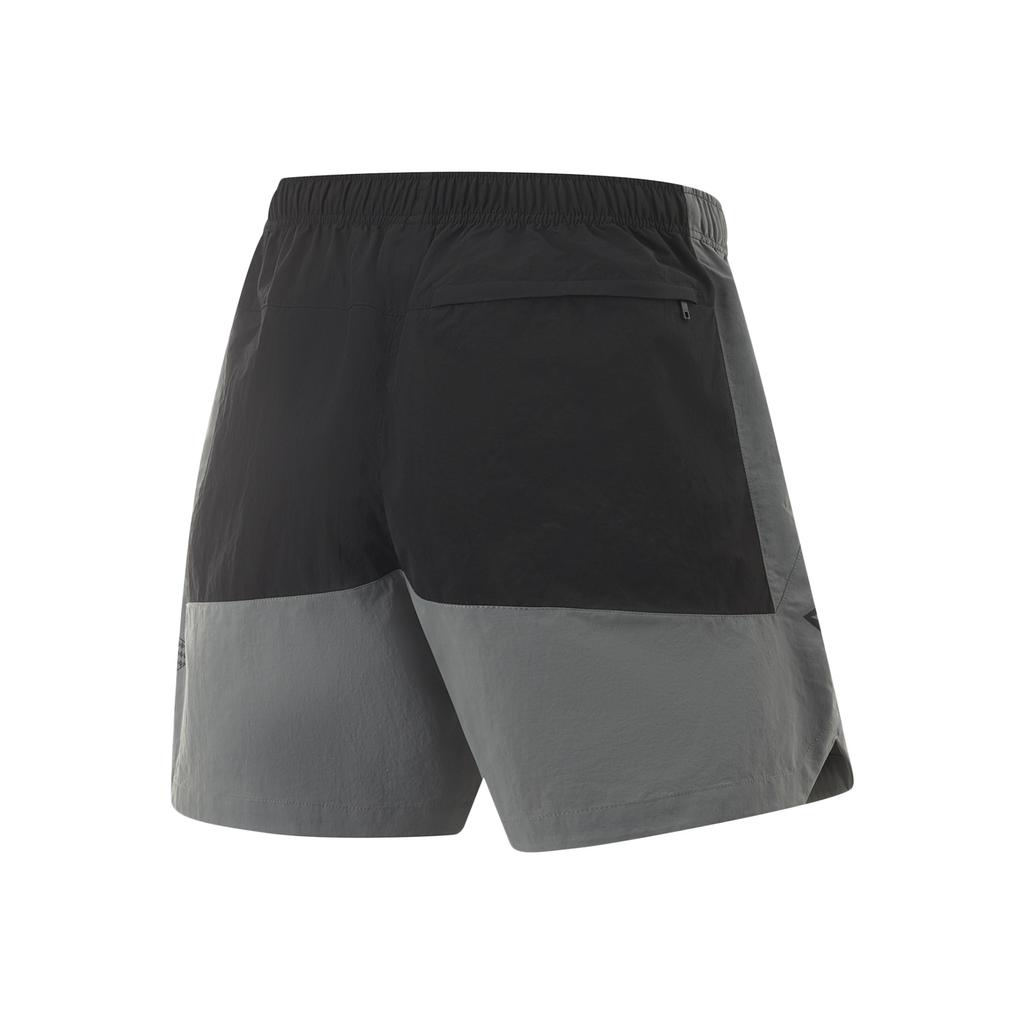 Li Ning Professional Basketball Series Sport Minimalist Color Block Lace-Up Casual Shorts Men Shorts Black Asphalt-Gray AKSV393-1