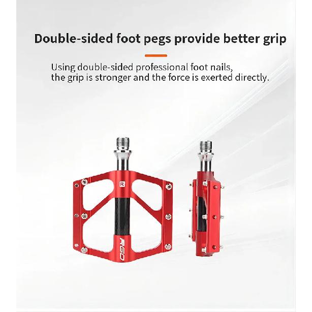 RGO Carbon Fiber Pedal Road Bicycle Pedal 3 Bearing Aluminum Alloy Anti-skid Mountain Bicycle Pedal Bicycle Accessories