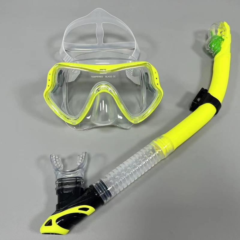 Underwater Snorkeling Half Face Face Children Swimming Mask Set Scuba Diving Respirator Masks Anti Fog Safe Breathing for Adult QY306+288