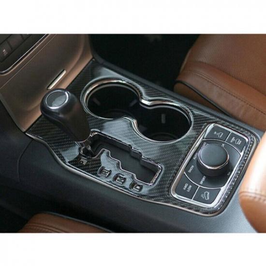 Center Gear Shift Panel Cover Trim for Jeep Grand Cherokee 11-13 Real Carbon AC