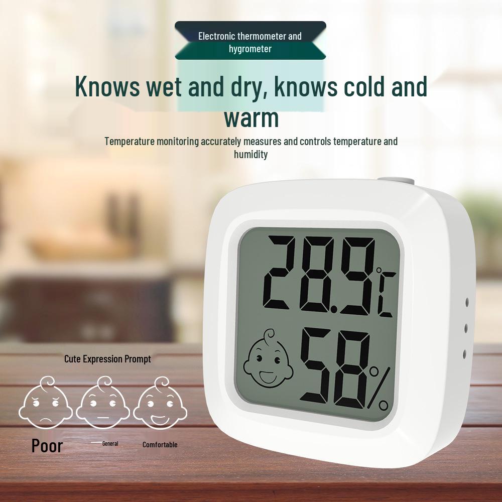 High-Precision Digital Indoor Baby Thermometer with Smiley Display and Built-in Magnetic Mount