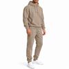 Men's Fall Winter Hooded Pullover Sweatshirt Set for Casual Wear