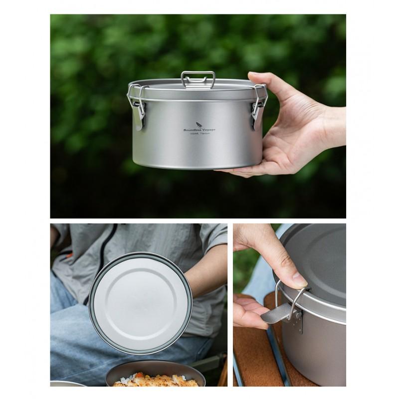Titanium Food Storage Container Leakproof Lunch Box Outdoor Home Office Adult Use 900ml 1500ml