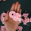 Pink Bow Number Birthday Candle Cake Decoration 1st Year Handmade Birthday Candle 0-9