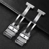18 20mm 22mm 316L Solid Stainless Steel Watch Clasp Luxury Extendable Adjustable Folding Buckle Brushed Metal Clasp Accessories