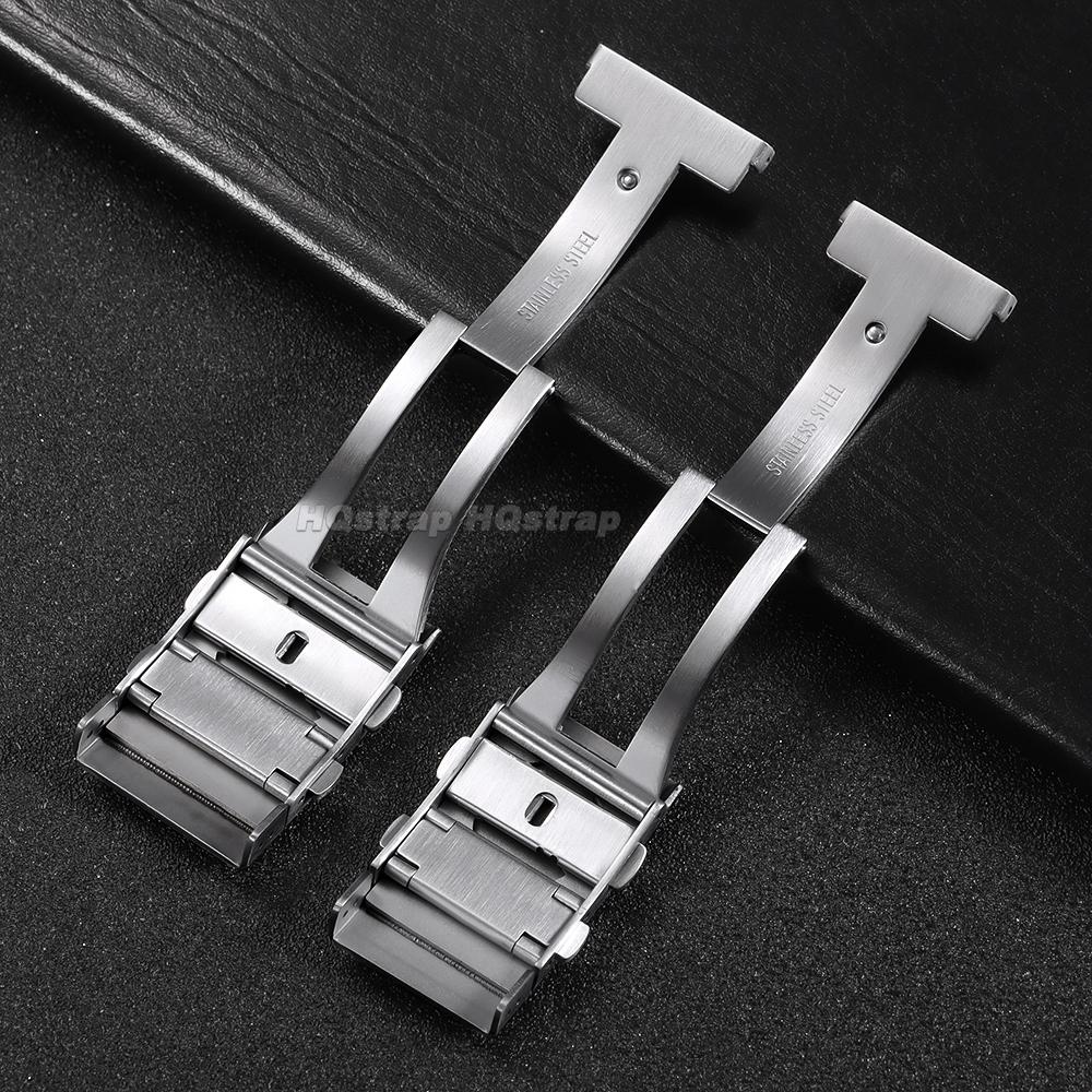 18 20mm 22mm 316L Solid Stainless Steel Watch Clasp Luxury Extendable Adjustable Folding Buckle Brushed Metal Clasp Accessories