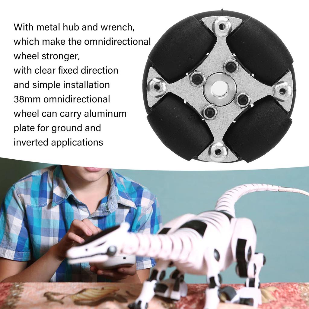 38mm 1.5 Inch Double Aluminum Omni Wheel Robot Omni Directional Wheel with Metal Hubs 14166