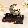 Star Moon Ramadan Wooden Tray Handmade Food Holder Fruit Tray  Eid Mubarak Celebration