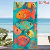 1pc Colorful Fish Pattern Beach Towel, Summer Coastal Style, Perfect for Yoga Diving Travel Vacation Bathroom Decor