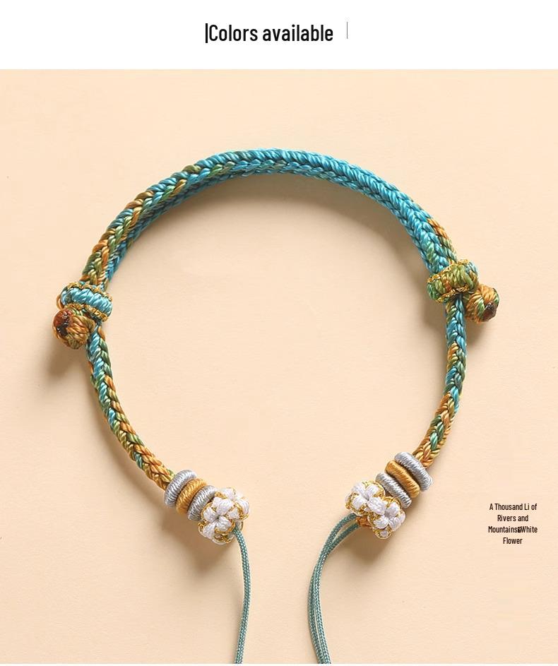 Achtsträngige handgeflochtene Kordel mit Panchang-Knoten für Damen-DIY-Schmuck - Goldener, Bernstein- oder Jadepfad.