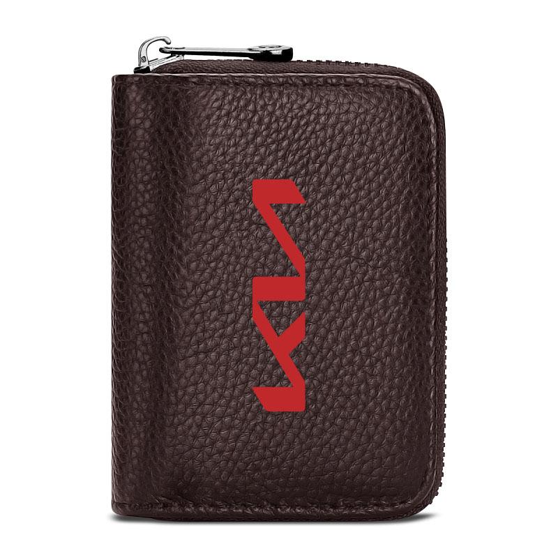 1Pcs Leather Car Driver's License ID Card Bank Card Wallet Car Goods For KIA Ceed Rio Sportage R K3 K4 K5 K6 K7 K8 Ceed Sorento Cerato Optima