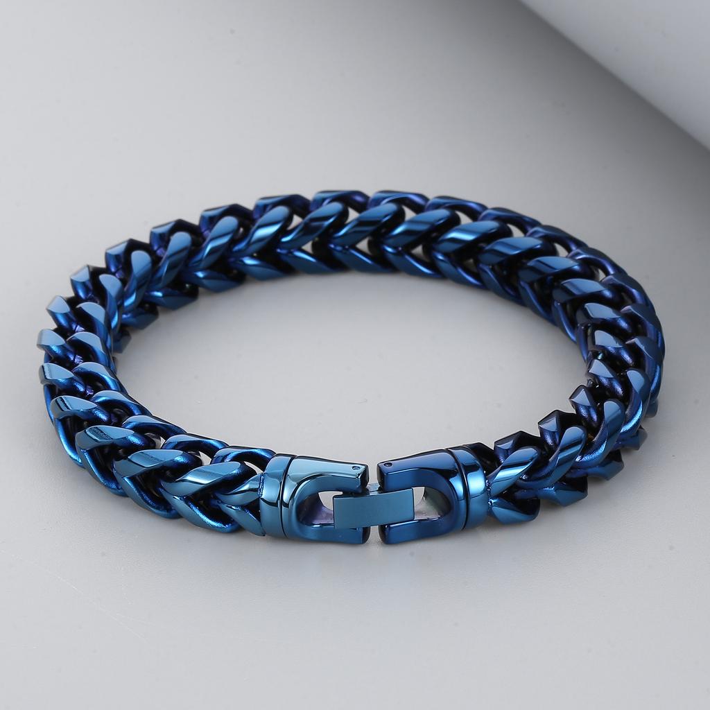 8/10mm Width Stainless Steel Keel Bracelet Plated Gold Keel Chain Bracelet Fashion Jewelry For Men Wedding Birthday Party Gift