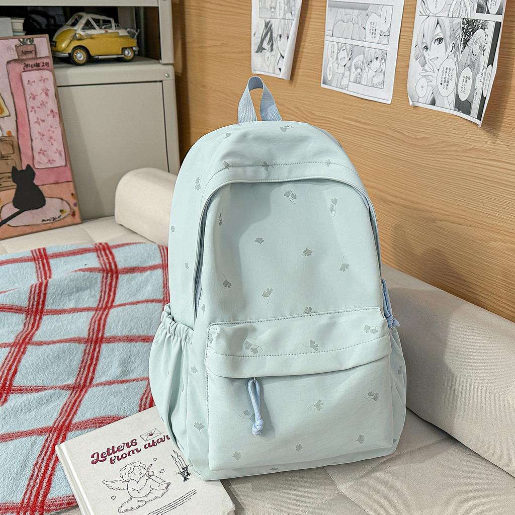Mochila Escolar Niña Estudiante Universitaria Pequeña Fresca Estudiante de Secundaria Estudiante de Preparatoria Mochila Estampado de Hojas Mochila para Niña Estudiante