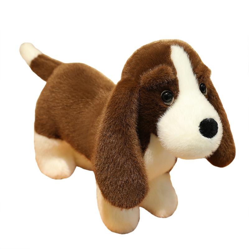 

Cute Sausage Dog Plush Toy Brown Fur Puppy Kawaii Cartoon Simulation Dachshund Doggy Doll Tabletop Room Decoration Birthday Gift