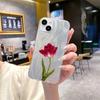 N93 Peony Clear Frame Case for Samsung S25 Ultra A55 A05s A52 iPhone 16 15 Pro Max XR Xiaomi Redmi Note 13 Feather Chiffon Texture Silver Plated Cover