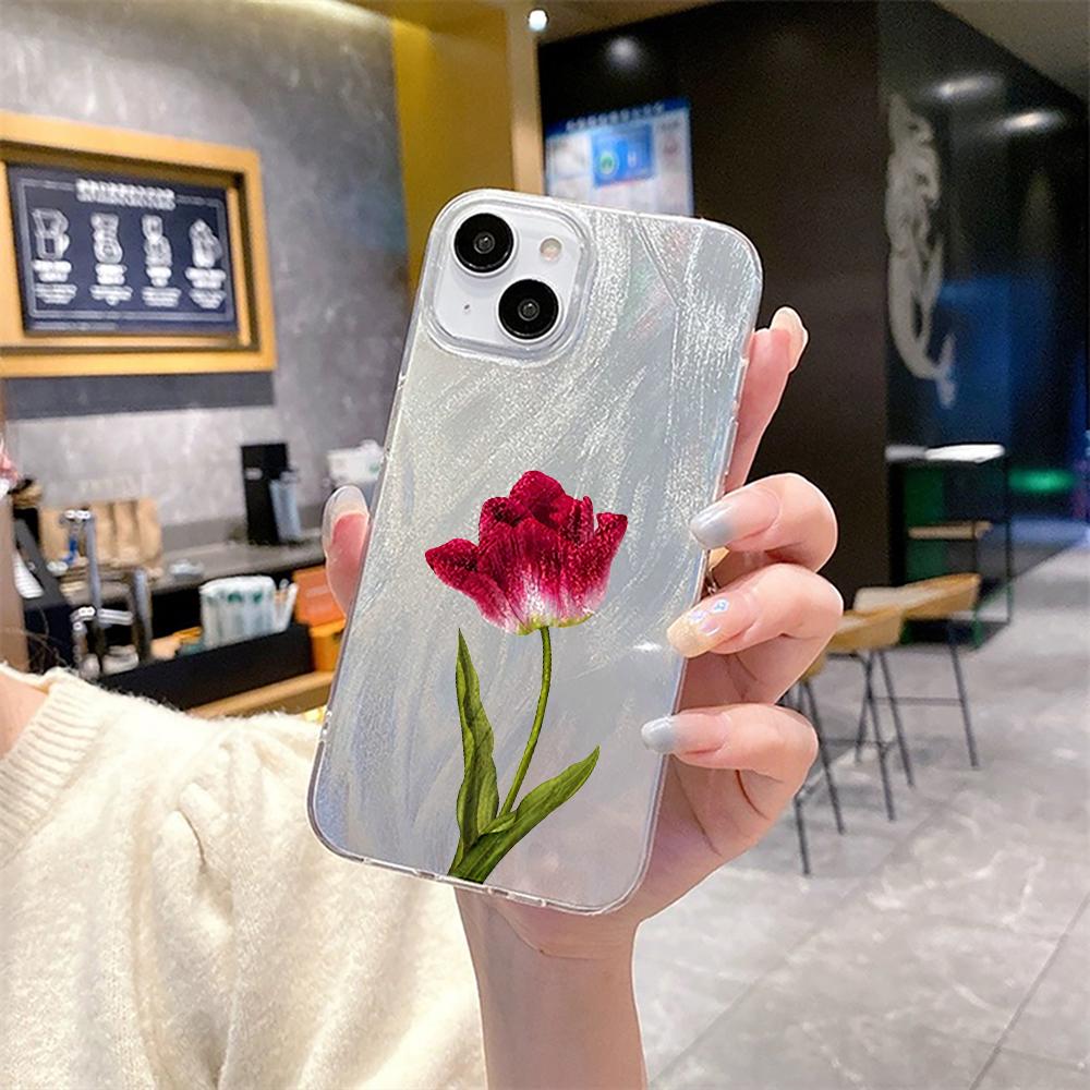 N93 Peony Clear Frame Case for Samsung S25 Ultra A55 A05s A52 iPhone 16 15 Pro Max XR Xiaomi Redmi Note 13 Feather Chiffon Texture Silver Plated Cover