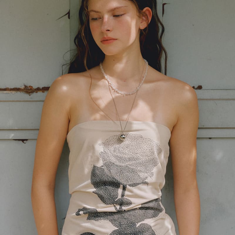 

VINTAGE HOLLYWOOD Bumpy Beads Necklace_VH2435NE002M Silver