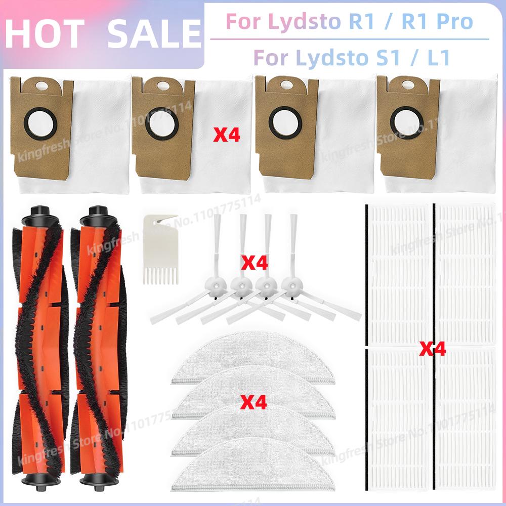 Fit For XiaoMi Lydsto R1 / R1A / R1D / R1 Pro / S1 / L1 Replacement Parts Accessoies Roller Side Brush Filter Mop Pads Dust Bag