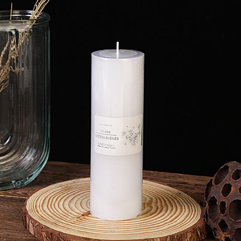 Classic European Style Ivory White Large Cylinder Scented Candle Wedding Hotel Decoration Unscented Rod Wax