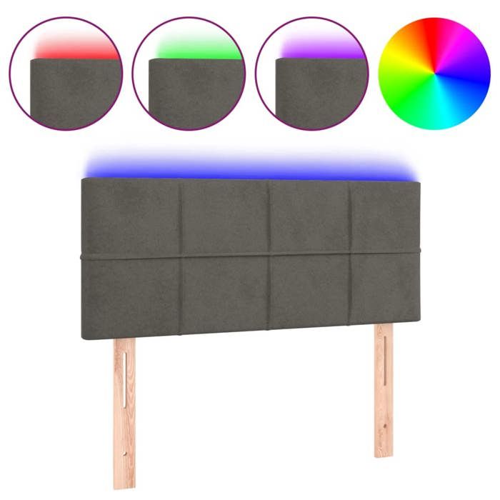 VidaXL LED Headboard Bedroom Furniture Single Bed Accessory Headboard Bed Frame Interior Dark Grey 3121649