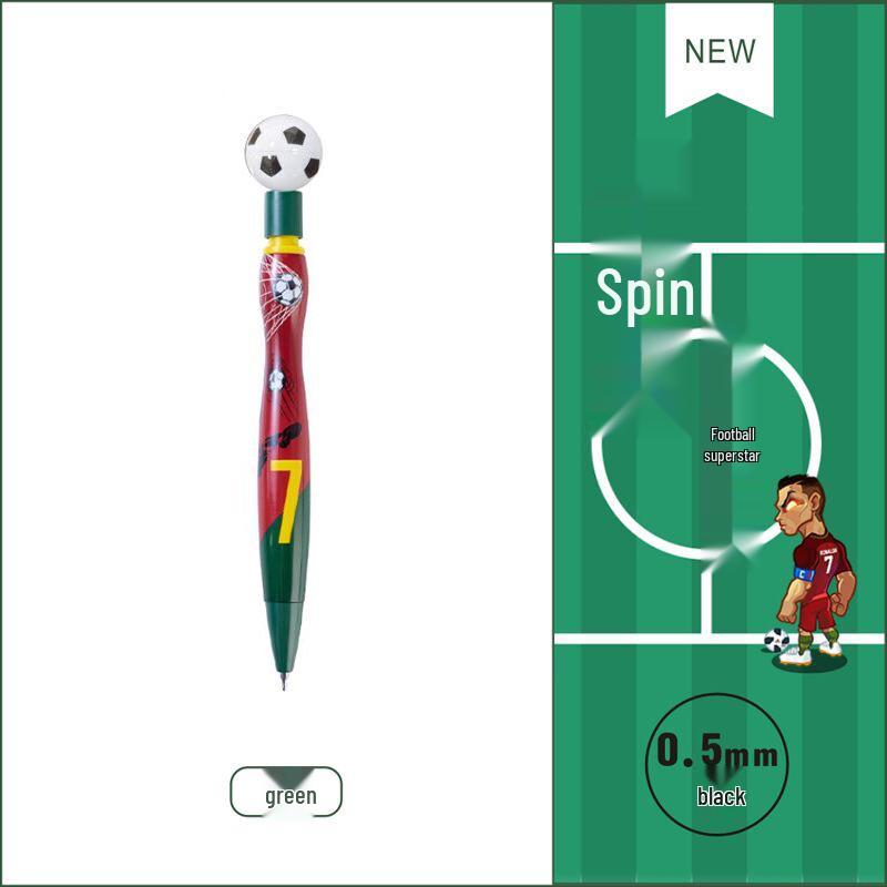 Delshi Football Star Clickable Spinner Pen - Cartoon Character Design for Students 0.5mm