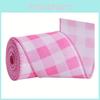 Elegant European And American Style Pink And White Plaid Ribbon For Festive Decorations