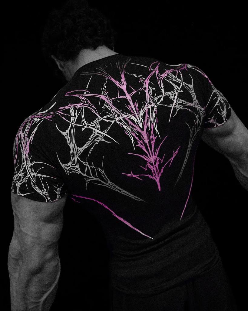 Tricou Fitness Breathedivinity pentru Bărbați cu Uscare Rapidă - Respirabil, Elasticitate Ridicată, Mânecă Scurtă, Compresie.
