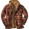 Vêtements pour hommes européens et américains automne et hiver veste à capuche ample à manches longues en coton rembourré à carreaux épais