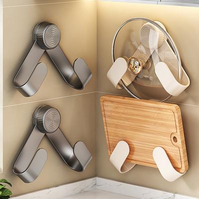1/2 Stück Saugknopf Topfdeckelständer Halter Wandmontiertes Drehendes Design Einfache Installation Topfdeckelhalter Küchenorganisator