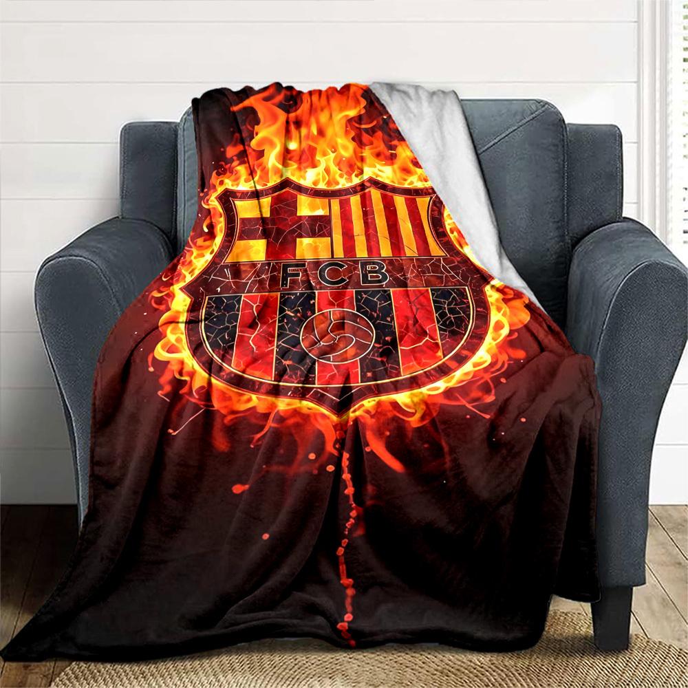 1pc FCB Flames Soft Warm Throw Blanket Nap Blanket For Couch Sofa Office Bed Camping Travel,Comfortable
