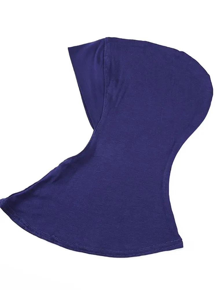 21Colors Soft Modal Elastic Basic Inner Turban Cap Muslim Women Solid Color Wrap Hijab Hats Wear Directly Headscarf Underscarf
