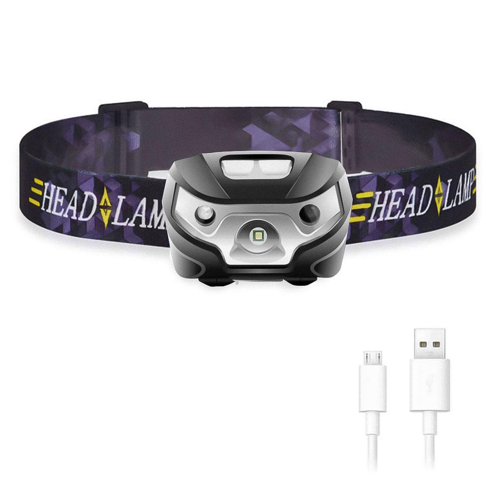 

Мощный налобный фонарь, аккумуляторная светодиодная фара, датчик движения тела, фонарик, фонарик для кемпинга с USB-вспышкой, фонарь