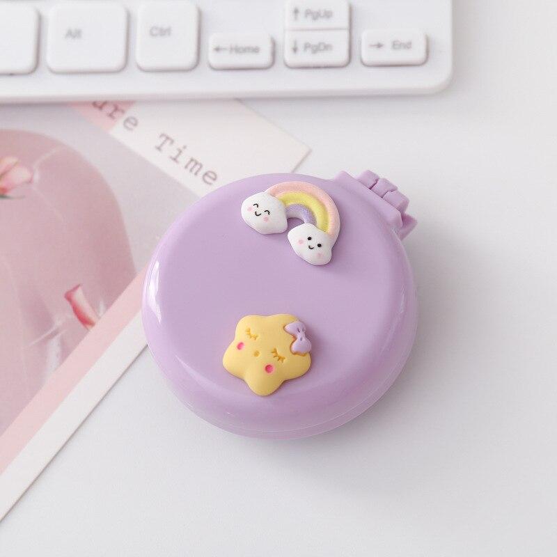 Cute Cartoon Folding Comb with Cosmetic Mirror for Girls Air Cushion Massage Portable Comb  Kids Dress Up Makeups Toy Gifts
