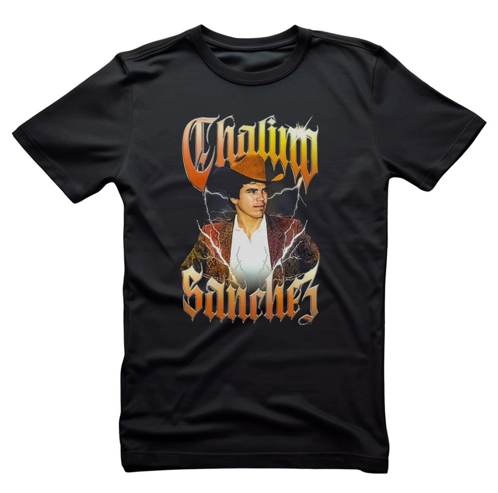 Chalino Sanchez Black Short Sleeve Cotton T-shirt Unisex Size Black Tees